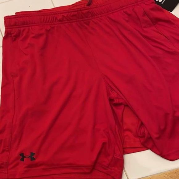 BRAND NEW youth boy under armour velocity red shorts size L (with pockets) - Picture 5 of 7